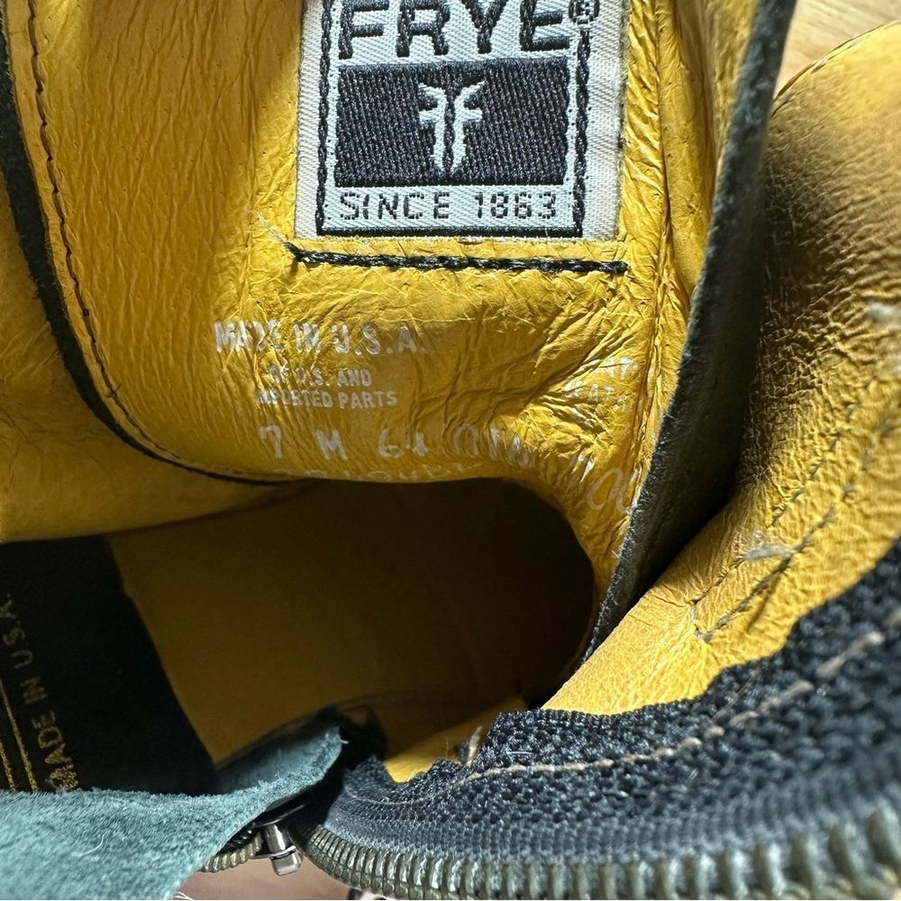 Frye Sabrina Double Buckle Black Leather Moto Boots Women’s Size 7 - Picture 7 of 8